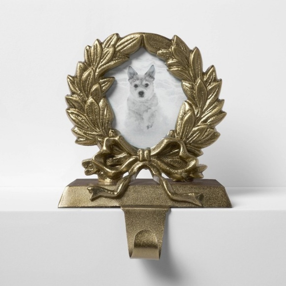 Wreath Picture Frame Christmas Stocking Holder, Gold - Threshold Studio‎ McGee